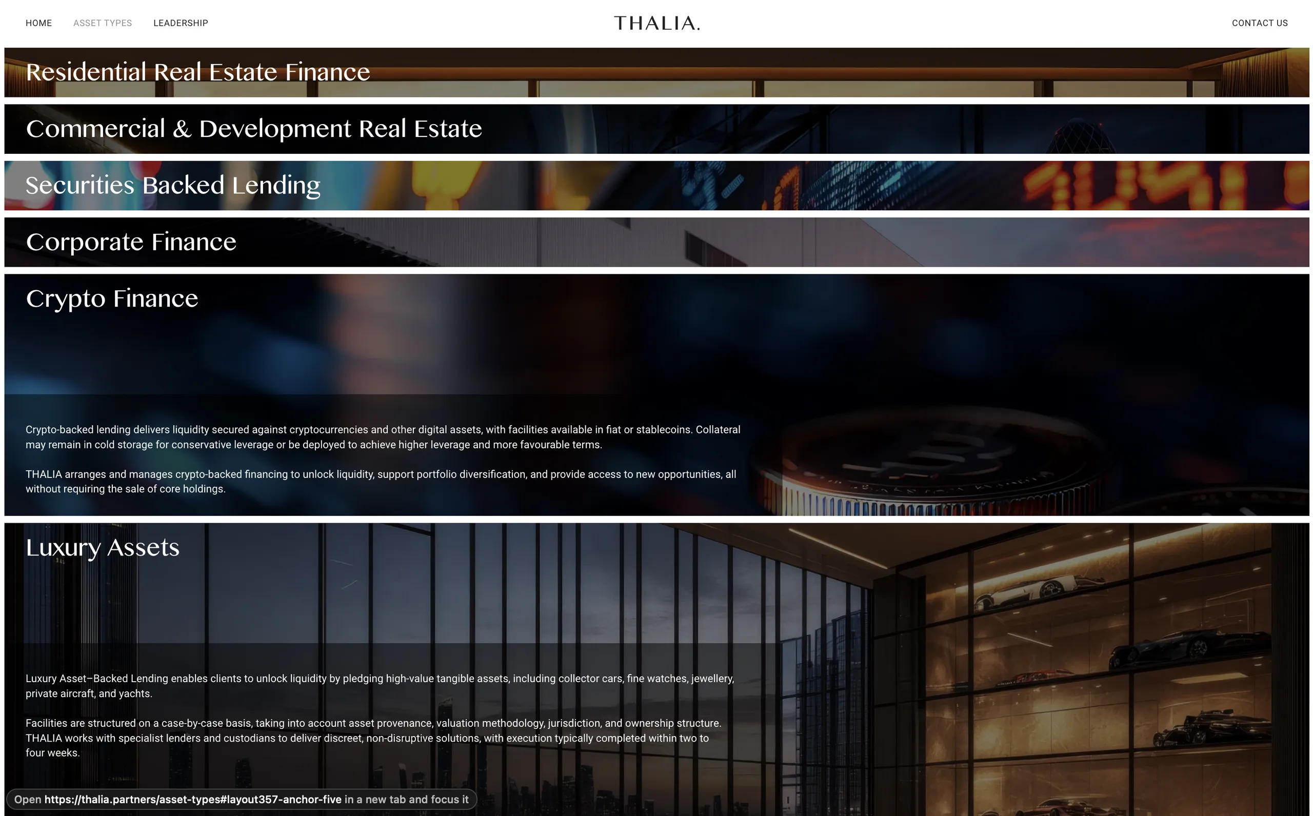 THALIA website by Sam Hills - Custom Webflow Development